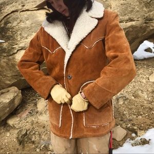 Vintage Leather Woolly Coat, Cooper Designer